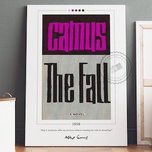 El cartel de la portada del libro de otoño / Albert Camus, El cartel de otoño, La impresión de otoño, Carteles de libros, Impresión de libros, Arte del libro, Arte del libro, Regalo del amante del libro