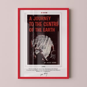Journey to the Center of the Earth Book Cover Poster | Jules Verne, Journey to the Centre of the Earth Poster, Book Posters, Canvas Print