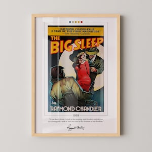 The Big Sleep Book Cover Poster | Raymond Chandler, The Big Sleep Poster, The Big Sleep Print, Book Posters, Canvas Wall Art, Literary Gifts