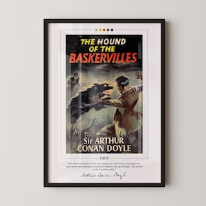 The Hound of the Baskervilles Book Cover Poster | Arthur Conan Doyle, Sherlock Holmes Poster, Hound of the Baskervilles Poster, Book Posters
