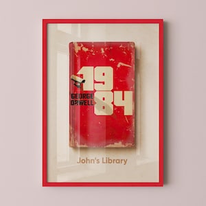 1984 Custom Library Wall Art, Personalized Book Cover Poster, Library Decor, Book Lover Gift, Literary Gifts, Bookish Gifts, Book Art