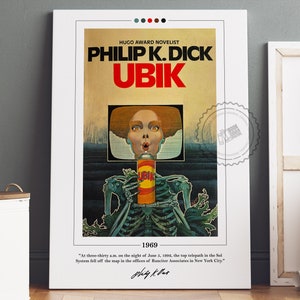Poster di copertina del libro Ubik / Philip K Dick, Poster Ubik, Stampa Ubik, Poster di libri, Stampe di libri, Arte della parete su tela, Arte del libro, Regalo per gli amanti dei libri