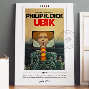 Ubik Book Cover Poster Philip K Dick, Ubik Poster, Ubik Print, Book Posters, Book Prints, Canvas Wall Art, Book Art, Book Lover Gift image 1