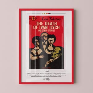 Póster de portada del libro &quot;La muerte de Iván Ilich&quot; / León Tolstói, pósteres de libros, impresiones de libros, lienzos decorativos, regalos para amantes de la lectura, regalos literarios