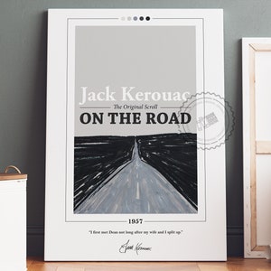 Poster di copertina del libro sulla strada / Jack Kerouac, poster sulla strada, stampa sulla strada, poster di libri, stampa su tela, arte del libro, regalo per gli amanti dei libri