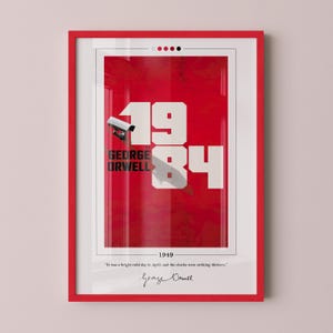 1984 Book Cover Poster | George Orwell, 1984 Poster, 1984 Print, Book Posters, Book Prints, Book Art, Canvas Wall Art, Book Lover Gift