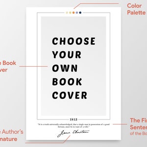 Richiedi il tuo poster di copertina del libro / Poster di libri, stampe di libri, arte del libro, arte murale su tela, regalo per gli amanti dei libri, regali letterari, regali letterari