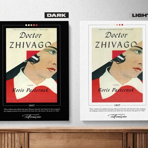 Doctor Zhivago Book Cover Poster Boris Pasternak, Doctor Zhivago Poster, Doctor Zhivago Print, Book Posters, Canvas Print, Book Lover Gift image 2