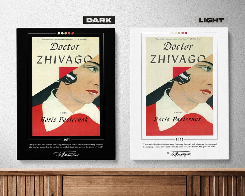 Doctor Zhivago Book Cover Poster Boris Pasternak, Doctor Zhivago Poster, Doctor Zhivago Print, Book Posters, Canvas Print, Book Lover Gift image 2