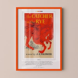 The Catcher in the Rye Book Cover Poster | J. D. Salinger, The Catcher in the Rye Poster, Book Posters, Canvas Print, Book Lover Gift