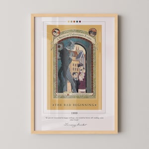 A Series of Unfortunate Events Book Cover Poster | Lemony Snicket, A Series of Unfortunate Events Poster, Book Posters, Book Lover Gift