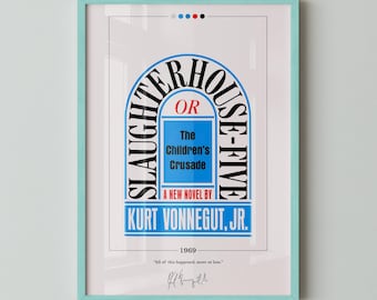 Póster de portada del libro "Matadero Cinco" / Kurt Vonnegut, póster de "Matadero Cinco", pósteres de libros, arte literario, lienzo decorativo, regalo para amantes de la lectura