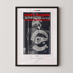 Poster di copertina del libro Hell's Angels / Hunter S. Thompson, Poster di Hell's Angels, Stampa di Hell's Angels, Poster di libri, Arte libraria, Regalo per gli amanti dei libri