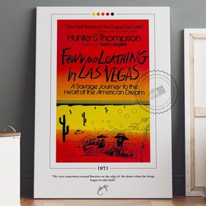 Miedo y asco en Las Vegas Cartel de portada de libro / Hunter S. Thompson, Miedo y asco en Las Vegas Cartel, Carteles de libros, Regalo de amante de los libros