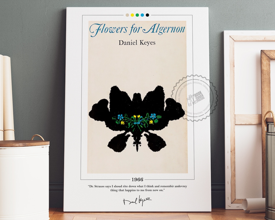 Flowers for Algernon Book Cover Poster Daniel Keyes, Flowers for