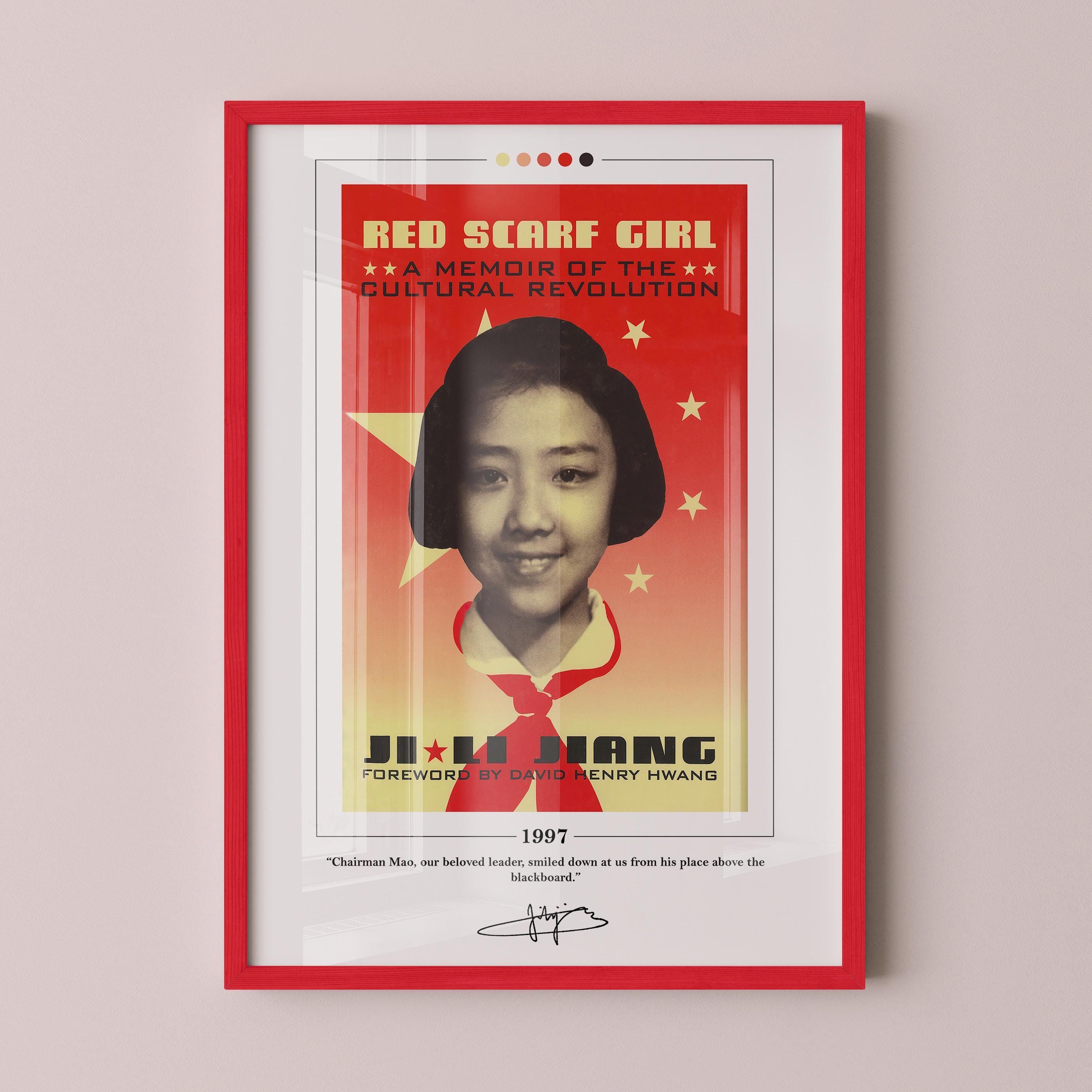 Red Scarf Girl Book Cover Poster | Ji Li Jiang, Red Scarf Girl