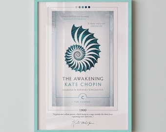 Póster de portada del libro "El Despertar" / Kate Chopin, póster de "El Despertar", impresión de "El Despertar", pósteres de libros, arte mural en lienzo, regalo para amantes de la lectura