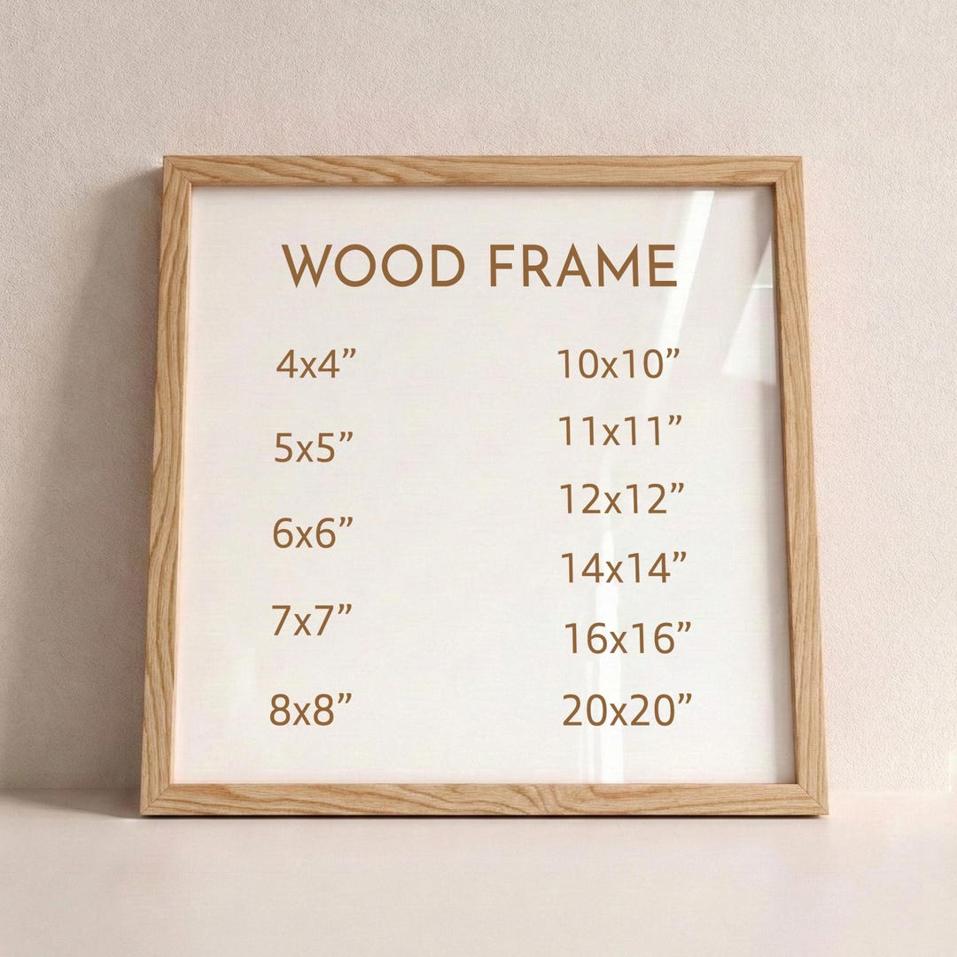 Square Natural Wood Frame With 9 Colors, Wood Picture Frame, Photo ...