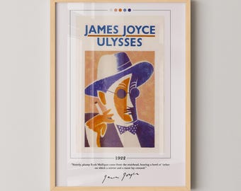 Ulysses Book Cover Poster | James Joyce, Ulysses Poster, Ulysses Print, Book Posters, Book Art, Canvas Wall Art, Book Lover Gift