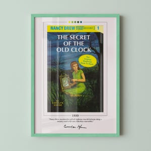 The Secret of the Old Clock Book Cover Poster | Carolyn Keene, The Secret of the Old Clock Poster, Book Posters, Book Art, Book Lover Gift