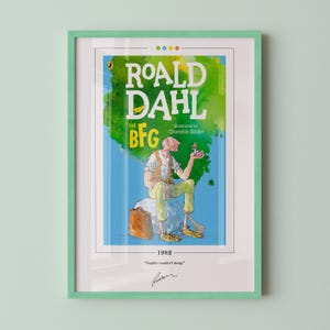 The BFG Book Cover Poster | Roald Dahl, The BFG Poster, The BFG Print, Book Posters, Book Prints, Canvas Wall Art, Book Art, Book Lover Gift