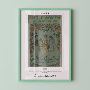 Little Women Book Cover Poster | Louisa May Alcott, Little Women Poster, Little Women Print, Book Posters, Canvas Wall Art, Book Lover Gift