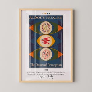The Doors of Perception Book Cover Poster | Aldous Huxley, The Doors of Perception Poster, Book Posters, Canvas Wall Art, Book Lover Gift