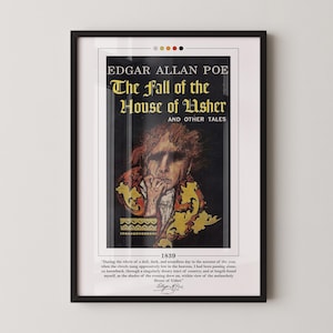 Der Untergang des Hauses Usher Buchcover Poster | Edgar Allan Poe, The Fall of the House of Usher Poster , Buch Poster, Leinwand Wand Kunst