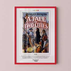 A Tale of Two Cities Book Cover Poster | Charles Dickens, A Tale of Two Cities Poster, Book Posters, Canvas Wall Art, Book Lover Gift