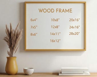 Horizontal Yellow Wood Frame with 9 Colors, Wood Picture Frame, Photo Frame, Diploma Frame, 8x10 Frame, Black Frame, White Frame, Red Frame