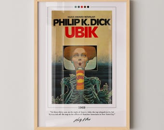 Ubik Book Cover Poster | Philip K Dick, Ubik Poster, Ubik Print, Book Posters, Book Prints, Canvas Wall Art, Book Art, Book Lover Gift