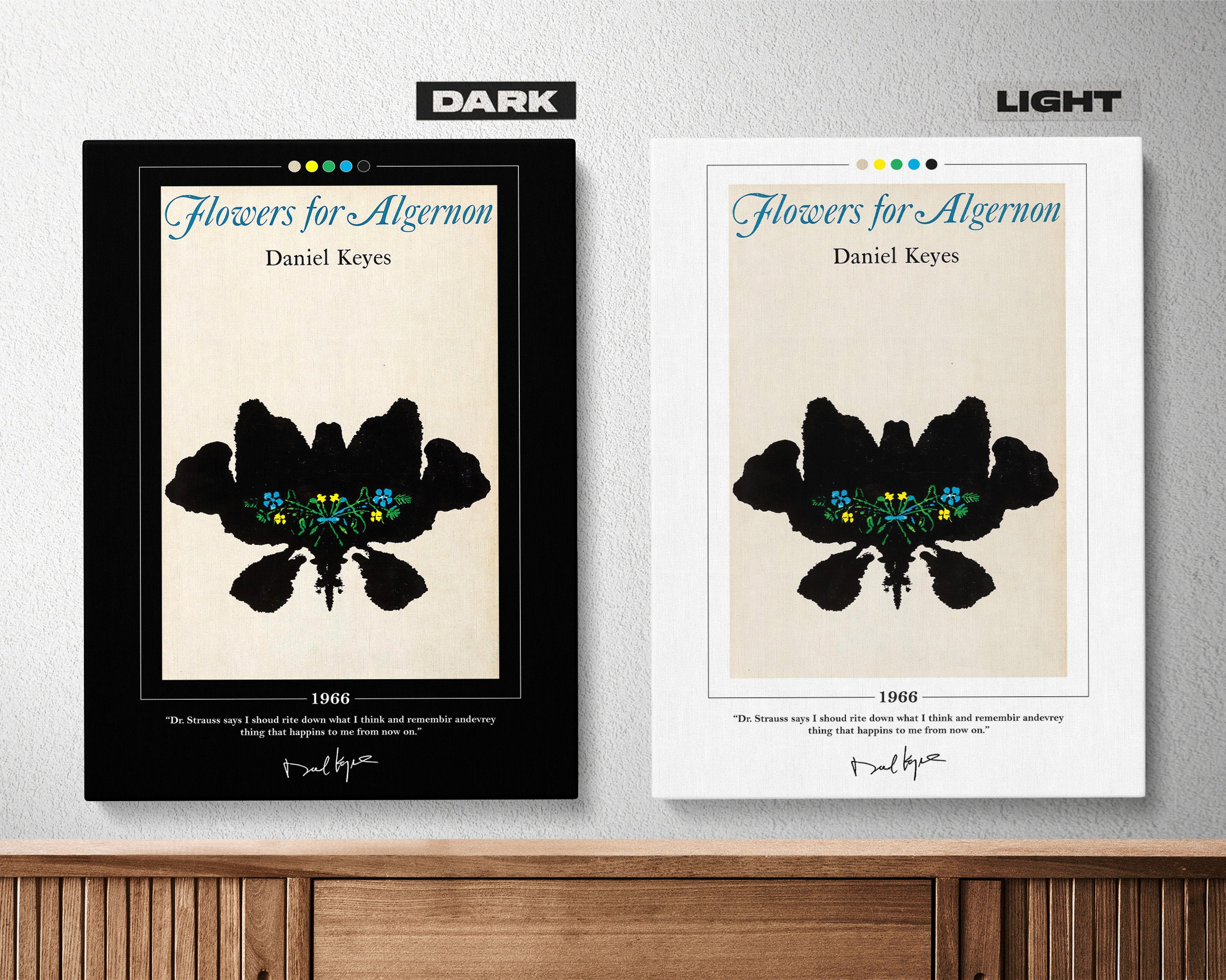 Flowers for Algernon Book Cover Poster Daniel Keyes Flowers Etsy