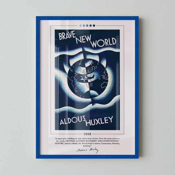 Brave New World Book Cover Poster | Aldous Huxley, Brave New World Poster, Brave New World Print, Book Posters, Book Prints, Canvas Wall Art