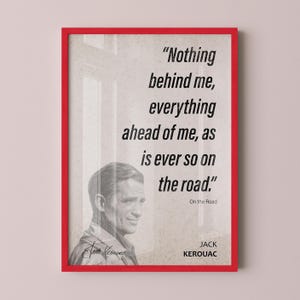 Jack Kerouac Quote Wall Art | &quot;Ahead of Me&quot; On the Road Quote Poster, Quote Print, Quote Art, Book Quotes, Canvas Wall Art, Book Lover Gift
