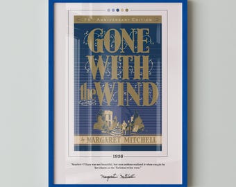 Gone with the Wind Book Cover Poster | Margaret Mitchell, Gone with the Wind Poster, Gone with the Wind Print, Book Posters, Canvas Wall Art