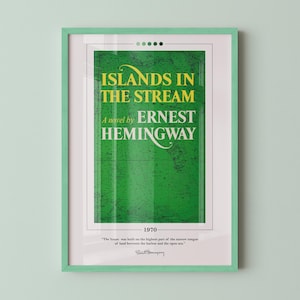Islands in the Stream Book Cover Poster | Ernest Hemingway, Book Posters, Book Prints, Book Art, Book Lover Gifts, Bookish Gifts