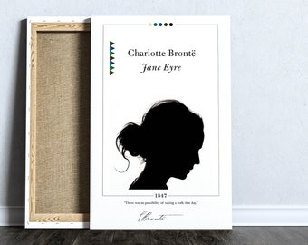 Jane Eyre Book Cover Poster | Charlotte Bronte, Jane Eyre Poster, Jane Eyre Print, Book Posters, Book Art, Canvas Print, Book Lover Gift