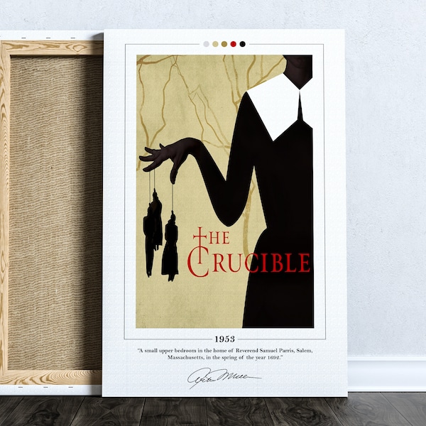 The Crucible Book Cover Poster | Arthur Miller, The Crucible Poster, The Crucible Print, Book Posters, Book Art, Book Lover Gift