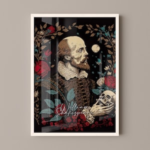 Poster su tela di William Shakespeare / Stampa su tela di William Shakespeare, Poster di libri, Arte libraria, Regalo per amanti dei libri