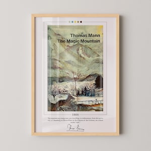 Póster de portada del libro "La Montaña Mágica" / Thomas Mann, póster de "La Montaña Mágica", pósteres de libros, arte literario, lienzo decorativo, regalo para amantes de la lectura