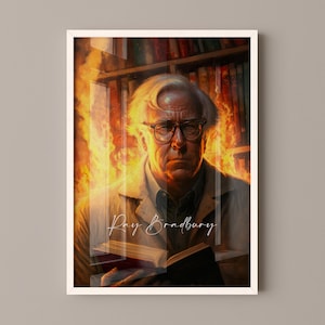Ray Bradbury Poster Canvas | Ray Bradbury Canvas Wall Art, Ray Bradbury Print, Book Posters, Book Art, Book Lover Gift