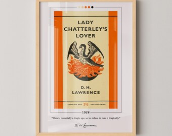 Lady Chatterley's Lover Buch Cover Poster | D. H.Lawrence, Lady Chatterley's Lover Poster, Buch Poster, Leinwand Wandkunst, Geschenk für Buchliebhaber