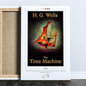 Il poster della copertina del libro della macchina del tempo / H. G. Wells, il poster della macchina del tempo, la stampa della macchina del tempo, poster di libri, arte del libro, regalo per gli amanti dei libri