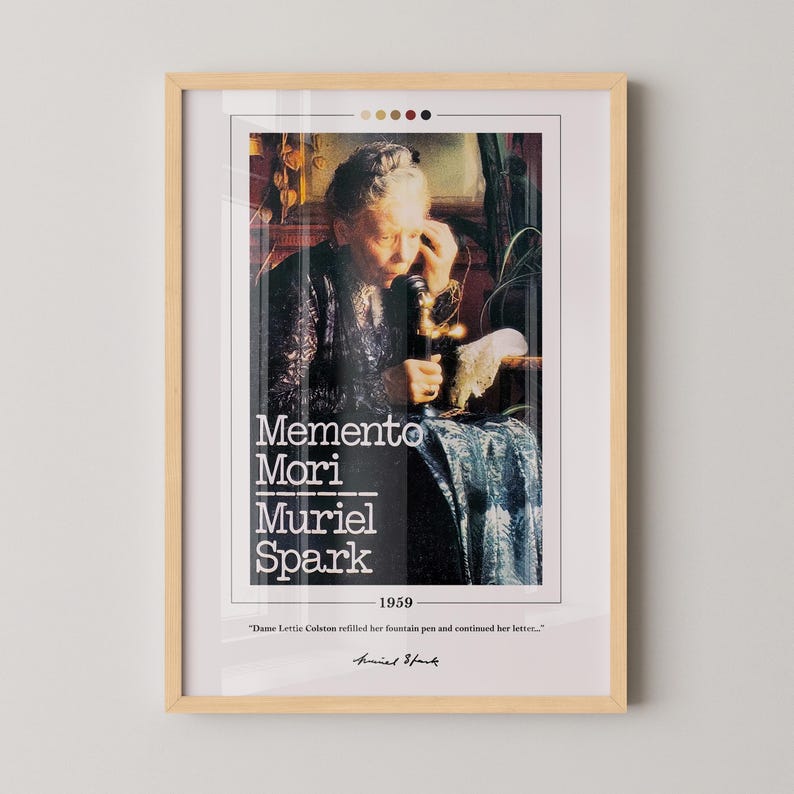 Memento Mori Book Cover Poster | Muriel Spark, Memento Mori Poster, Memento Mori Print, Book Posters, Canvas Wall Art, Book Lover Gift image 1