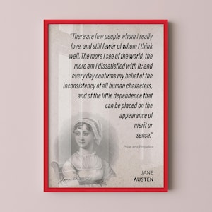 Jane Austen Quote Wall Art | &quot;Merit of Sense&quot; Pride and Prejudice Quote Poster, Quote Print, Quote Art, Book Quotes, Book Lover Gift