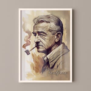 William Faulkner Poster Canvas | William Faulkner Canvas Wall Art, William Faulkner Print, Book Posters, Book Art, Book Lover Gift