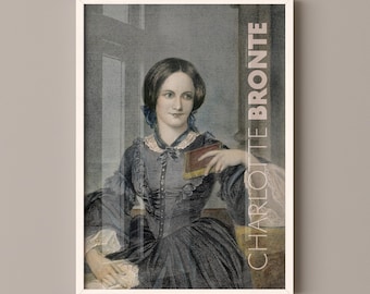 Charlotte Bronte Poster Canvas Wall Art, Book Lover Gifts, Gifts for Readers, Bookish Gifts, Bookworm Gifts, Library Decor