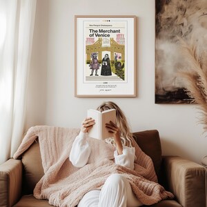 The Merchant of Venice Book Cover Poster | William Shakespeare, The Merchant of Venice Poster, Book Poster, Canvas Wall Art, Book Lover Gift image 7
