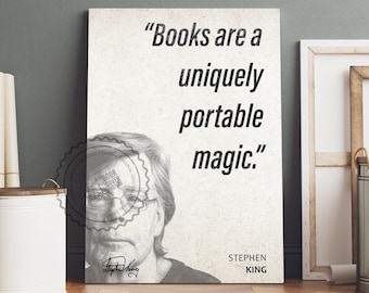 Stephen King Quote Wall Art | &quot;Portable Magic&quot; Quote Poster, Quote Print, Quote Art, Book Quote, Canvas Wall Art, Book Lover Gift