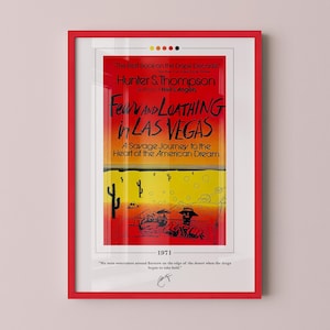 Fear and Loathing in Las Vegas Book Cover Poster | Hunter S. Thompson, Fear and Loathing in Las Vegas Poster, Book Posters, Book Lover Gift image 1